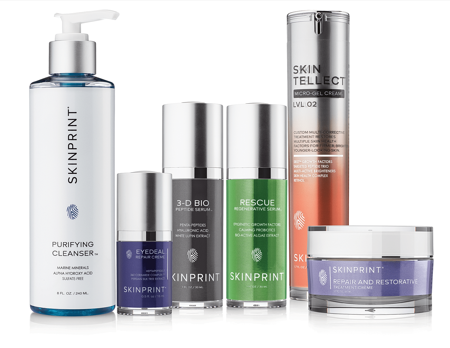 Skin care products from Skinprint brand.