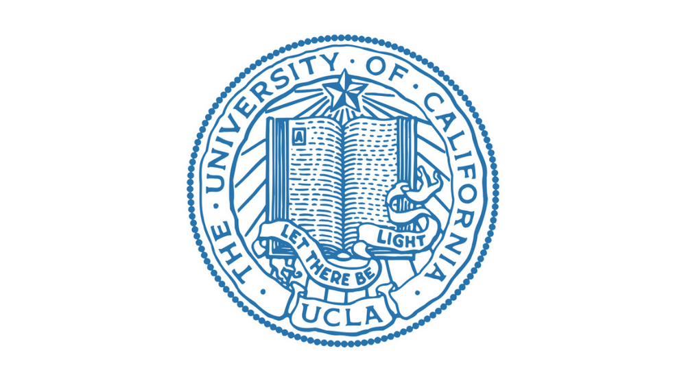 UCLA university seal with book and motto.